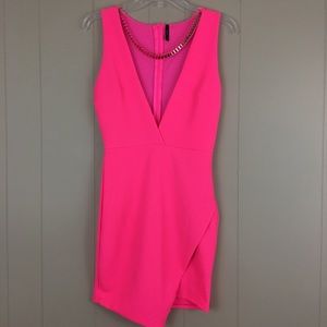 NWOT | Blanc | Asymmetrical Dress | Hot Pink